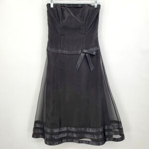 Dessy Collection Black Strapless Dress w/ a Bow